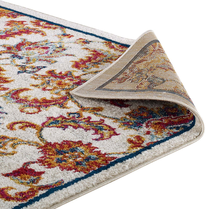 Modway Entourage Azami Distressed Vintage Floral Lattice Area Rug - Features