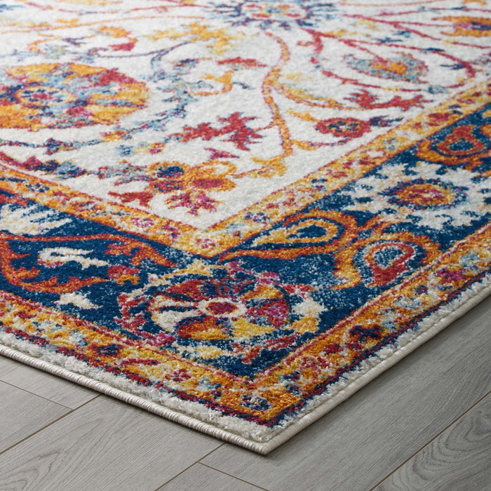 Modway Entourage Samira Distressed Vintage Floral Vintage Medallion Area Rug - Dimensions