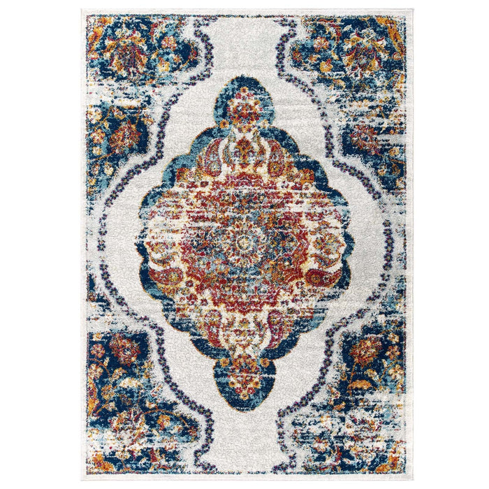 Modway Entourage Malia Distressed Vintage Floral Vintage Medallion Area Rug - View 32