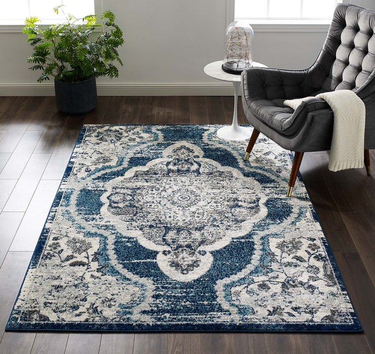Modway Entourage Malia Distressed Vintage Floral Vintage Medallion Area Rug - View 23