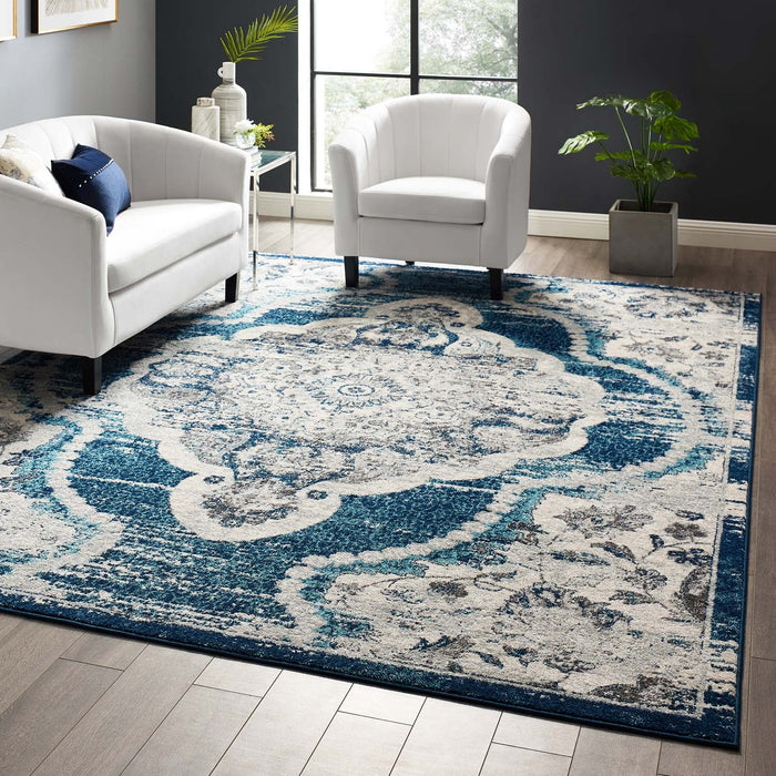 Modway Entourage Malia Distressed Vintage Floral Vintage Medallion Area Rug - View 30