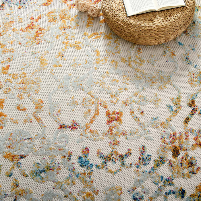 Reflect Primrose Ornate Floral Lattice Indoor/Outdoor Area Rug