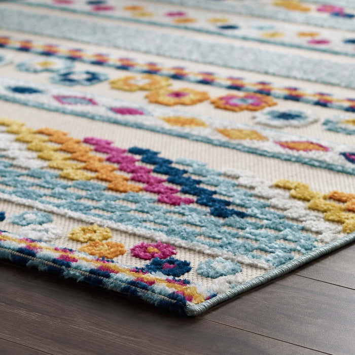 Modway Reflect Cadhla Vintage Abstract Geometric Lattice Indoor and Outdoor Area Rug - Dimensions