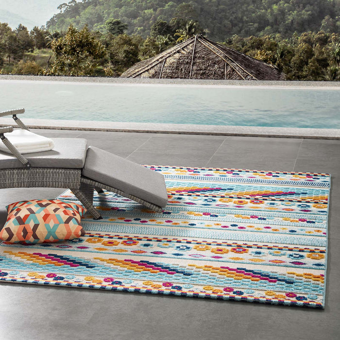 Modway Reflect Cadhla Vintage Abstract Geometric Lattice Indoor and Outdoor Area Rug - View 9