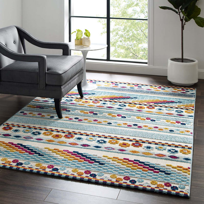 Modway Reflect Cadhla Vintage Abstract Geometric Lattice Indoor and Outdoor Area Rug - View 10