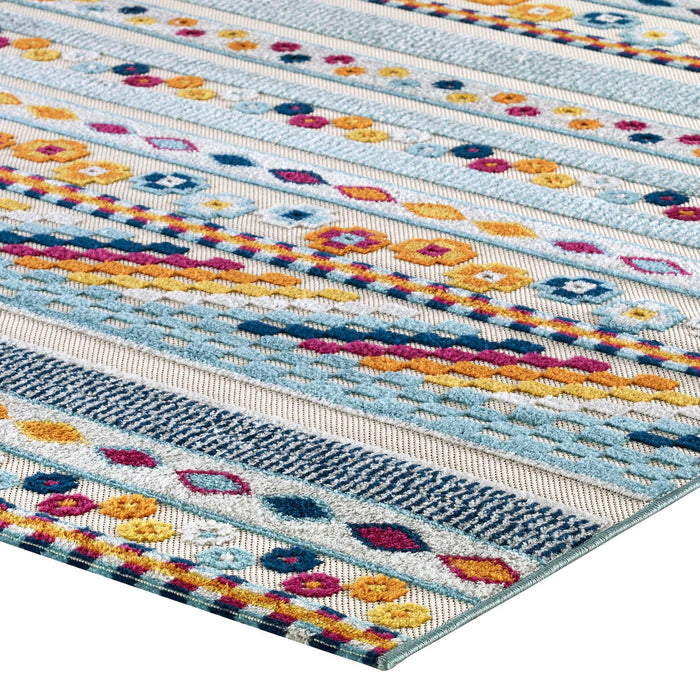 Modway Reflect Cadhla Vintage Abstract Geometric Lattice Indoor and Outdoor Area Rug - View 13