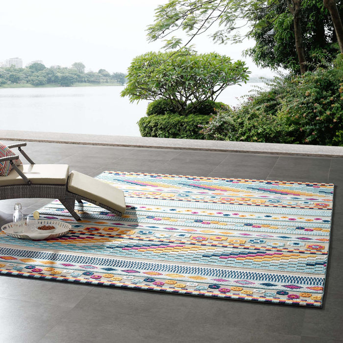 Modway Reflect Cadhla Vintage Abstract Geometric Lattice Indoor and Outdoor Area Rug - View 18