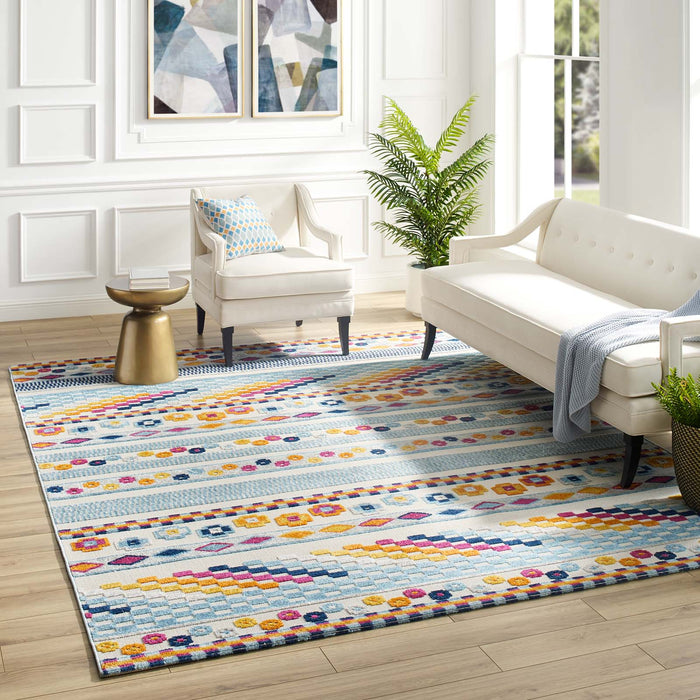 Modway Reflect Cadhla Vintage Abstract Geometric Lattice Indoor and Outdoor Area Rug - View 19