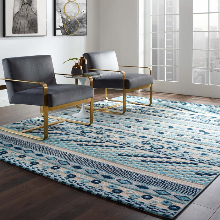 Modway Reflect Cadhla Vintage Abstract Geometric Lattice Indoor and Outdoor Area Rug - View 37