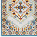 Modway Reflect Ansel Distressed Floral Vintage Medallion Indoor and Outdoor Area Rug in Blue - Detail View