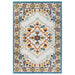 Modway Reflect Ansel Distressed Floral Vintage Medallion Indoor and Outdoor Area Rug in Blue