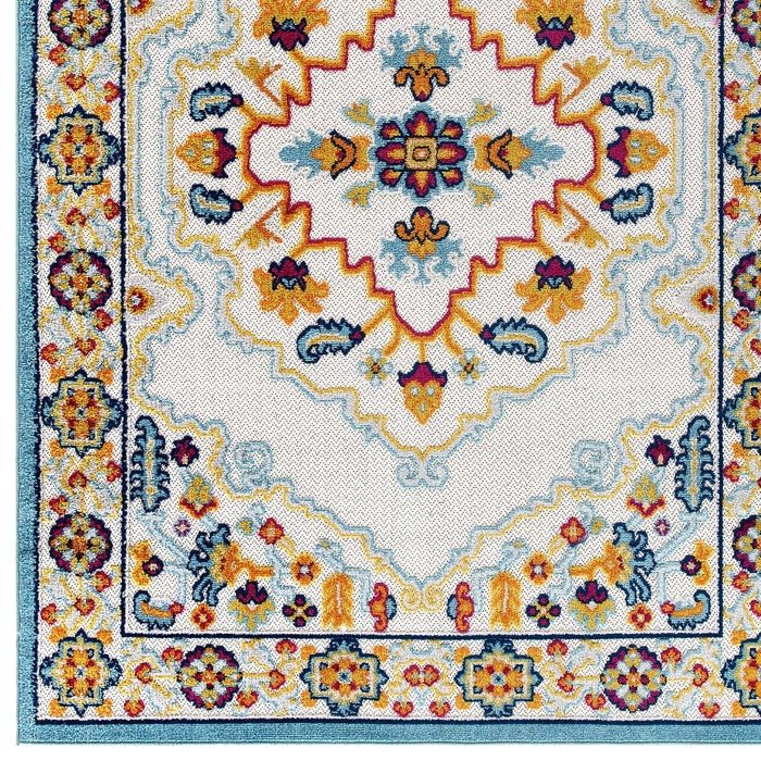 Modway Reflect Ansel Distressed Floral Vintage Medallion Indoor and Outdoor Area Rug - View 12