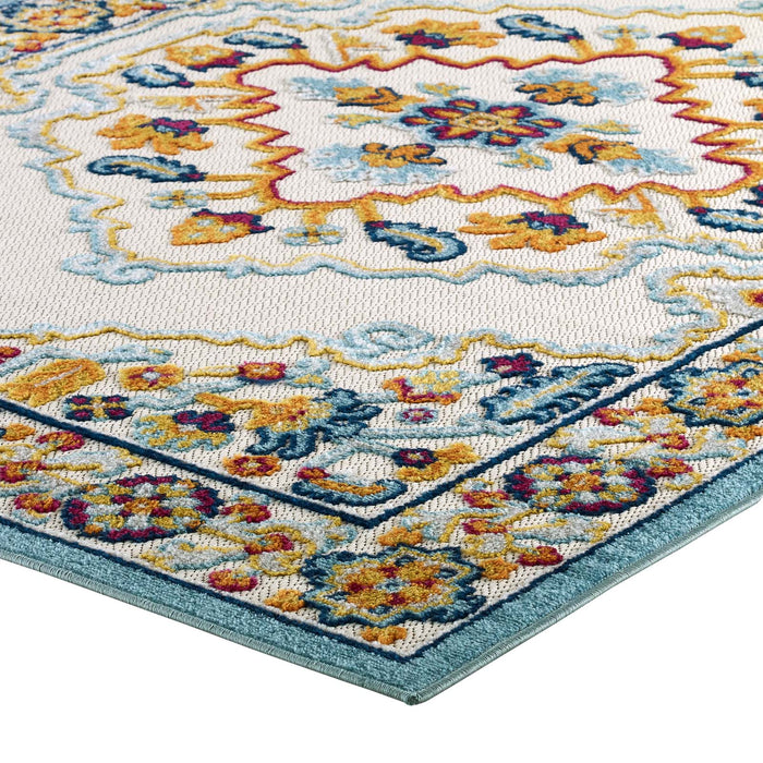 Modway Reflect Ansel Distressed Floral Vintage Medallion Indoor and Outdoor Area Rug - View 13