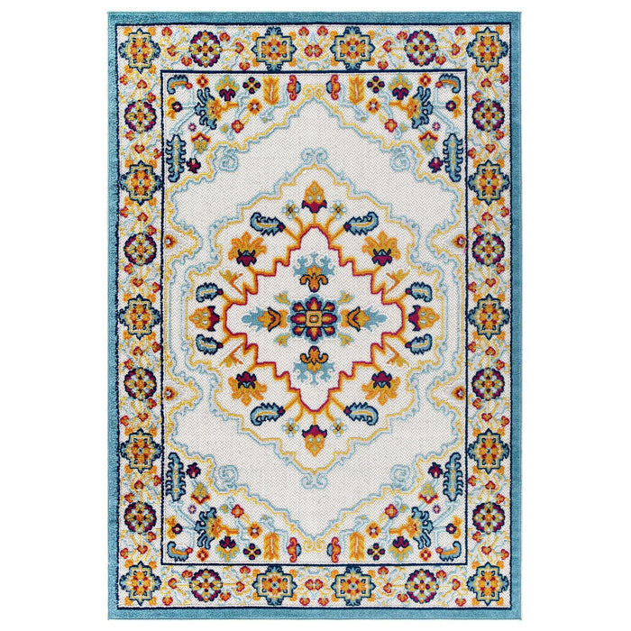 Modway Reflect Ansel Distressed Floral Vintage Medallion Indoor and Outdoor Area Rug - View 20