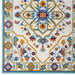 Modway Reflect Freesia Distressed Floral Vintage Medallion Indoor and Outdoor Area Rug in Blue - Detail View