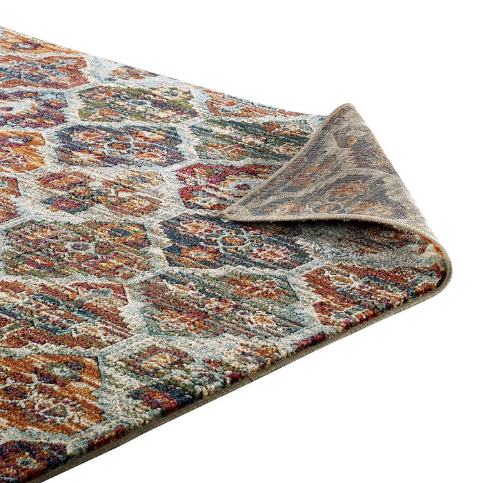 Modway Tribute Azalea Distressed Vintage Floral Lattice Area Rug - View 13