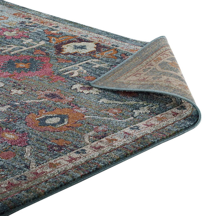 Modway Tribute Every Distressed Vintage Floral Area Rug - Lifestyle View