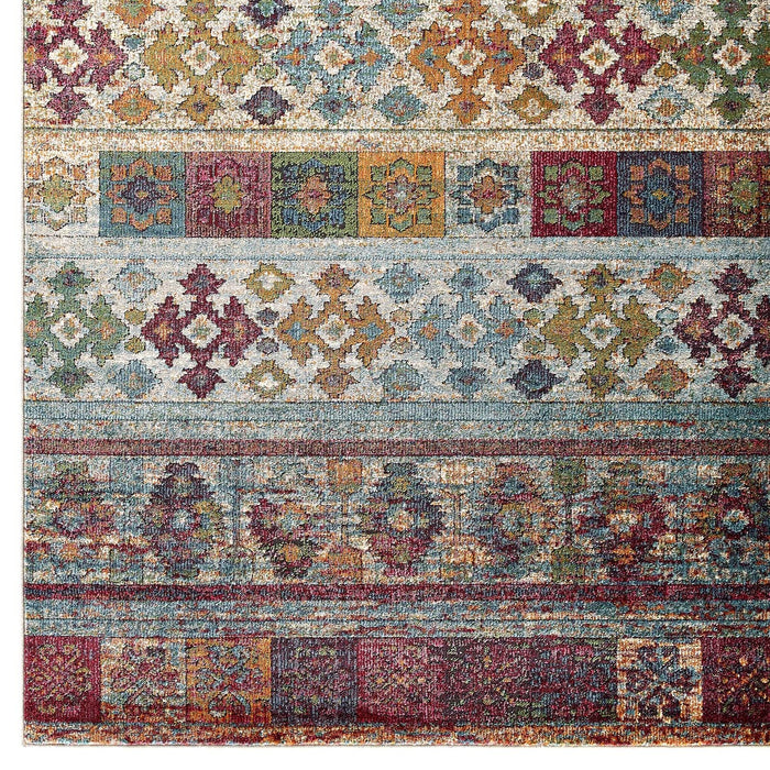 Modway Tribute Nala Distressed Vintage Floral Lattice Area Rug - View 11