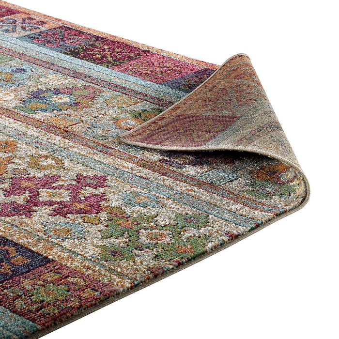 Modway Tribute Nala Distressed Vintage Floral Lattice Area Rug - View 13