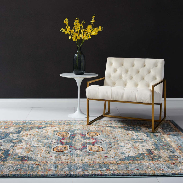 Modway Tribute Diantha Distressed Vintage Floral Vintage Medallion Area Rug - Installation View