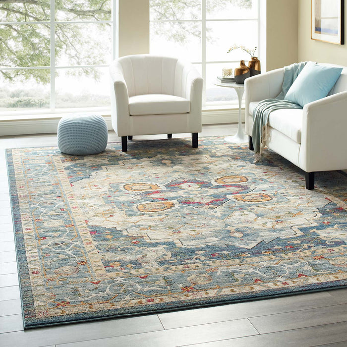 Modway Tribute Diantha Distressed Vintage Floral Vintage Medallion Area Rug - View 15