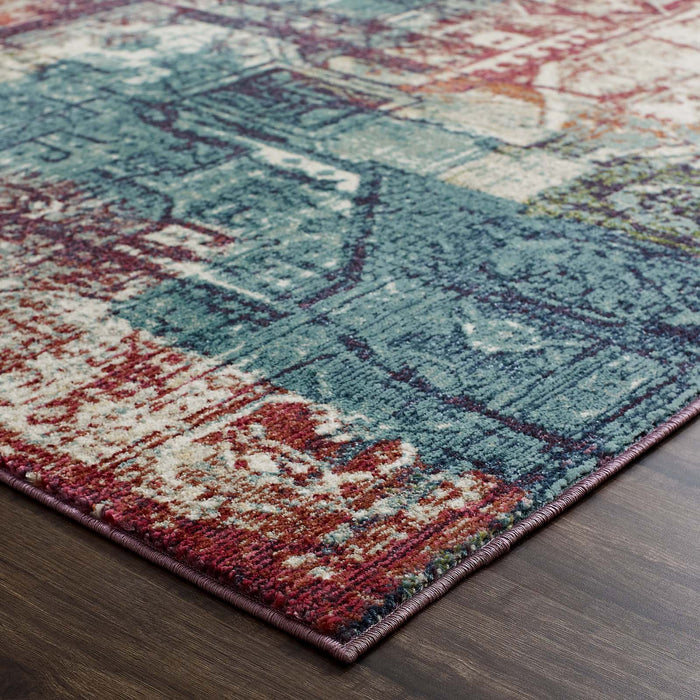 Tribute Elowen Contemporary Modern Vintage Mosaic Area Rug