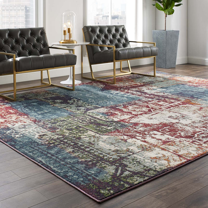 Tribute Elowen Contemporary Modern Vintage Mosaic Area Rug