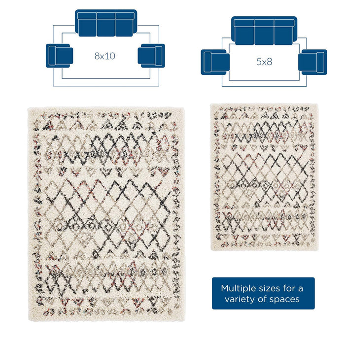 Skadi Rainbow Diamond  Shag Area Rug - view 5