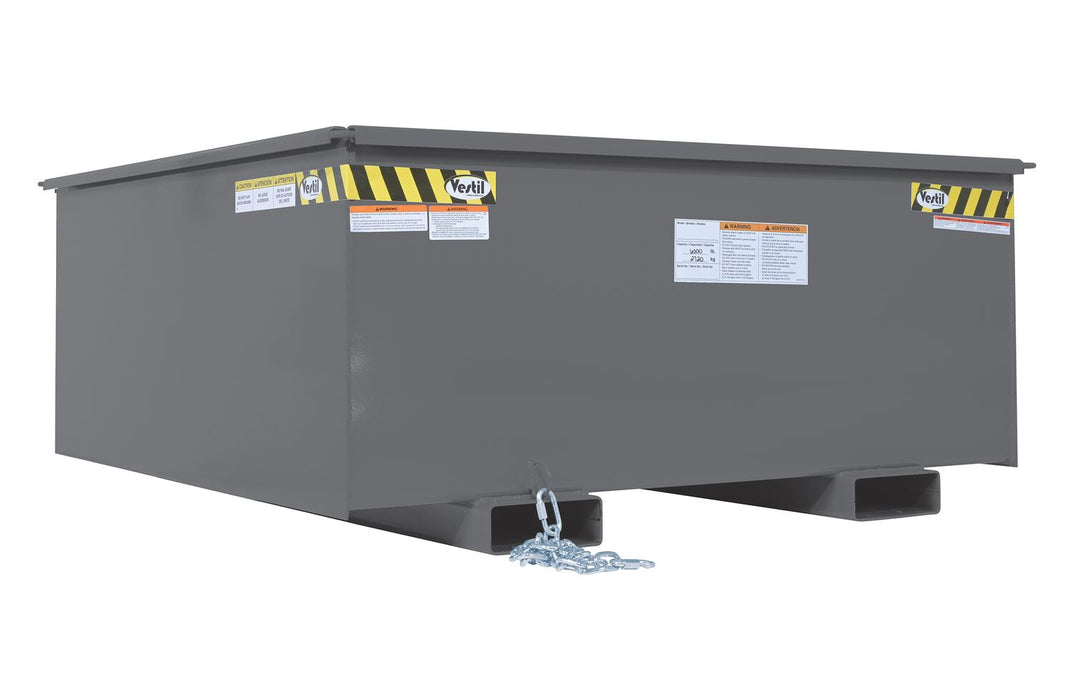 Vestil R-125-HD-GYSG Steel Rotating Heavy Duty Box Hopper 1-1/4 Cubic Yard 6,000 lb. Capacity Gray Semi Gloss