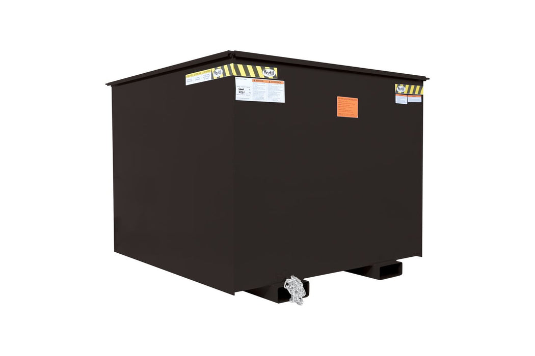 Vestil R-250-HD-BK Steel Rotating Heavy Duty Box Hopper 2-1/2 Cubic Yard 6,000 lb. Capacity Black
