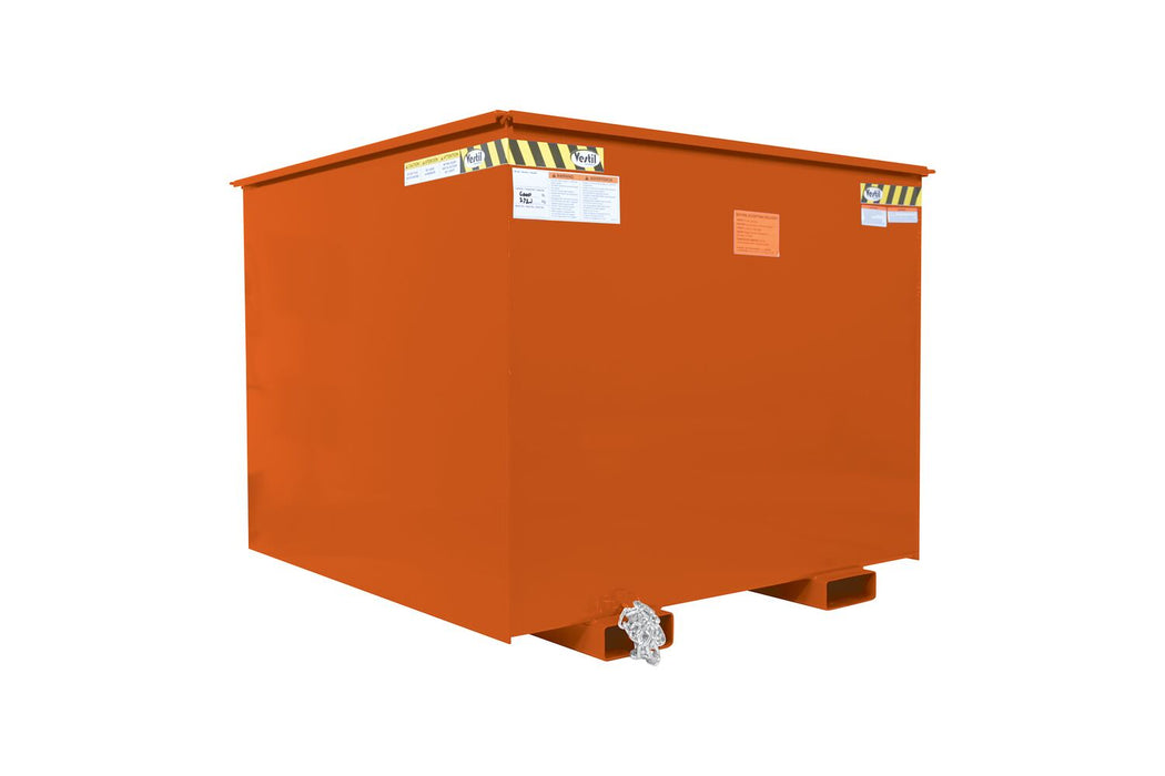 Vestil R-250-HD-OR Steel Rotating Heavy Duty Box Hopper 2-1/2 Cubic Yard 6,000 lb. Capacity Orange