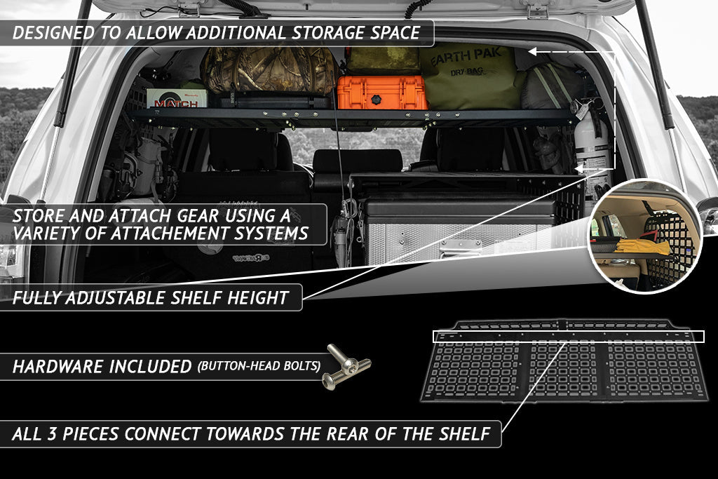 Rago Fabrication 2010-2024 5th Gen Toyota 4Runner Molle Storage Panel Shelf – image 3 of 12