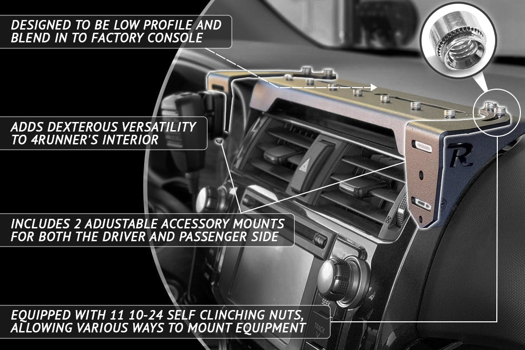 Rago Fabrication 2010-2024 Toyota 5th Gen 4Runner Modular Device Dash Mount – image 3 of 11
