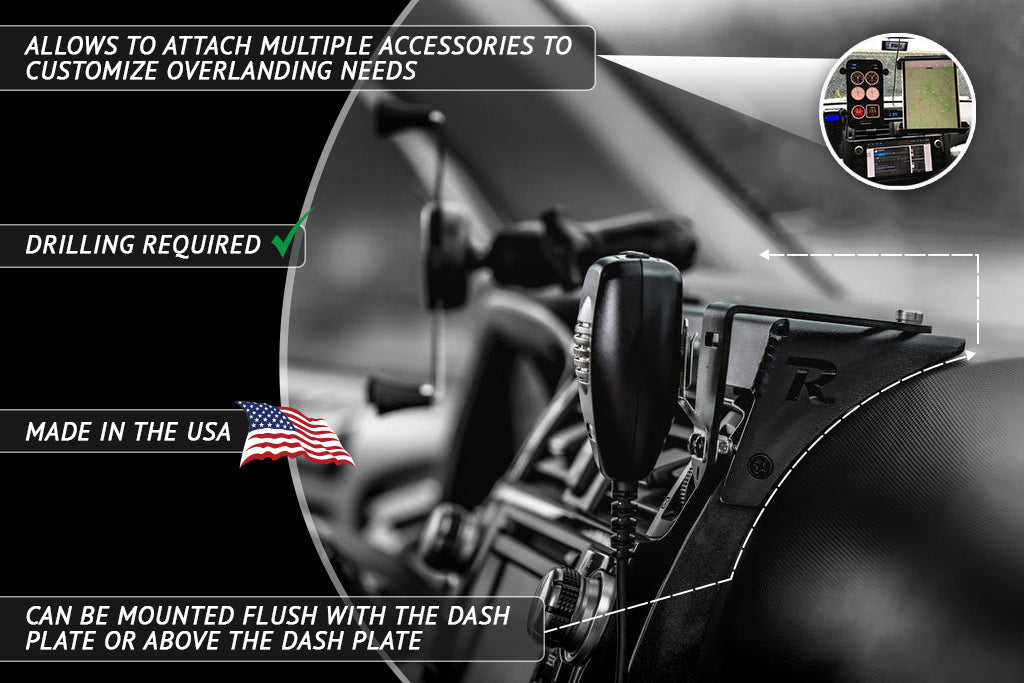 Rago Fabrication 2010-2024 Toyota 5th Gen 4Runner Modular Device Dash Mount – image 4 of 11