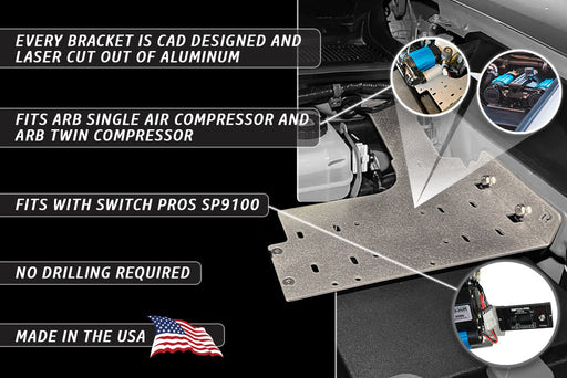 Rago Fabrication 2016-2023 Toyota 3rd Gen Tacoma Air Compressor Mount – image 2 of 17