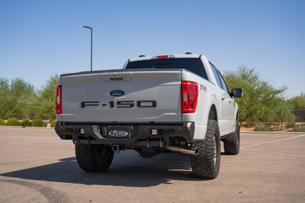 Addictive Desert Designs 2021-2023 Ford F-150 Bomber Rear Bumper – on the trail, image 10 of 13