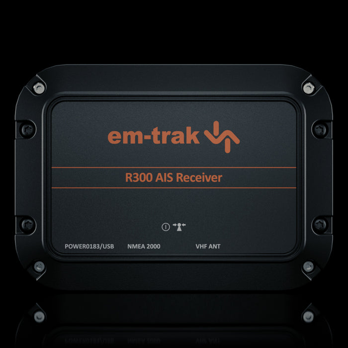 em-trak R300 AIS receiver front view