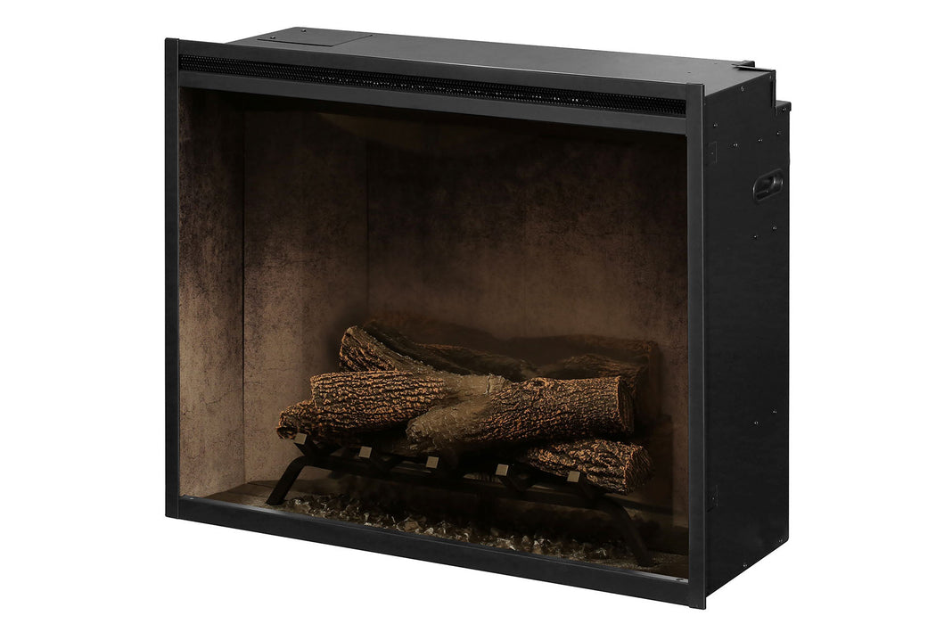 Dimplex Revillusion 30 inch Built-In Electric Firebox Weathered Concrete With Glass and Plug Kit RBF30WC-FG