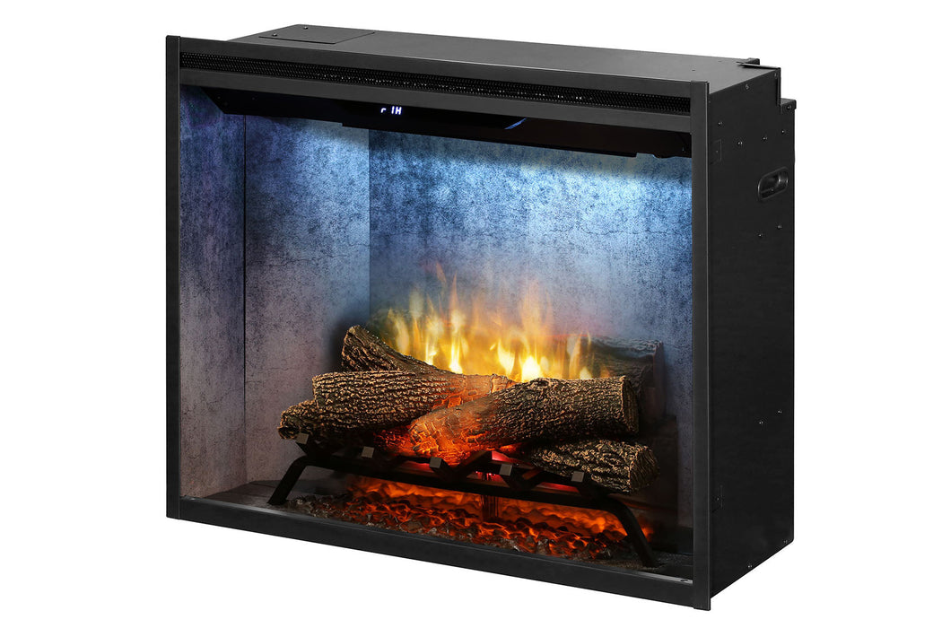 Dimplex Revillusion 30 inch Built-In Electric Firebox Weathered Concrete With Glass and Plug Kit RBF30WC-FG