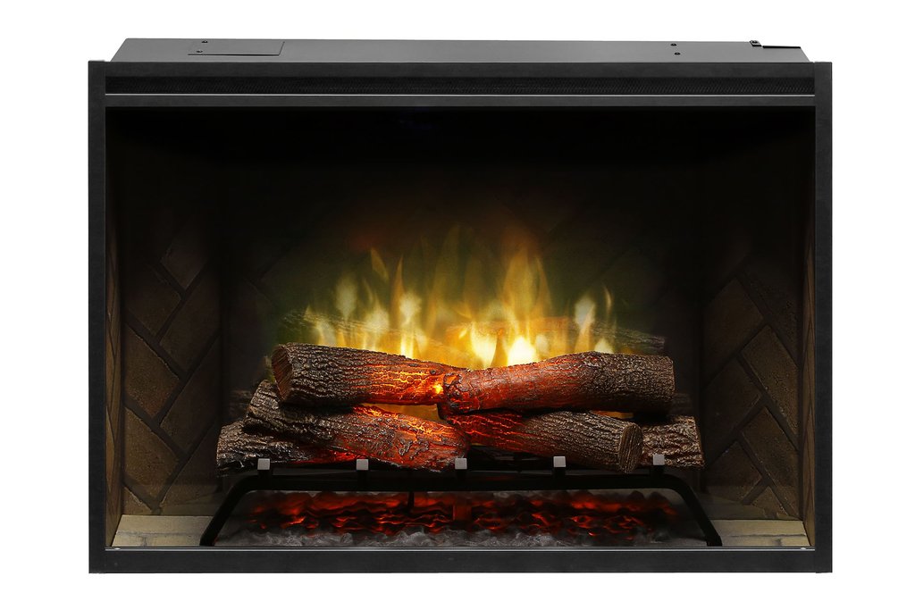 Revillusion® 36-Inch Built-In Electric Fireplace Herringbone with Glass Pane and Plug Kit included | 500002400 - back view