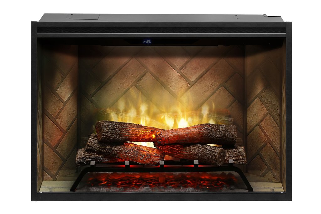 Revillusion® 36-Inch Built-In Electric Fireplace Herringbone with Glass Pane and Plug Kit included | 500002400 - specifications diagram
