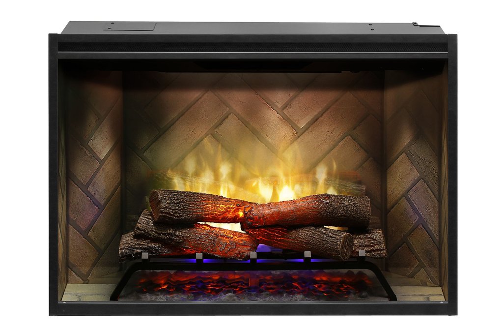 Revillusion® 36-Inch Built-In Electric Fireplace Herringbone with Glass Pane and Plug Kit included | 500002400 - lifestyle in-use