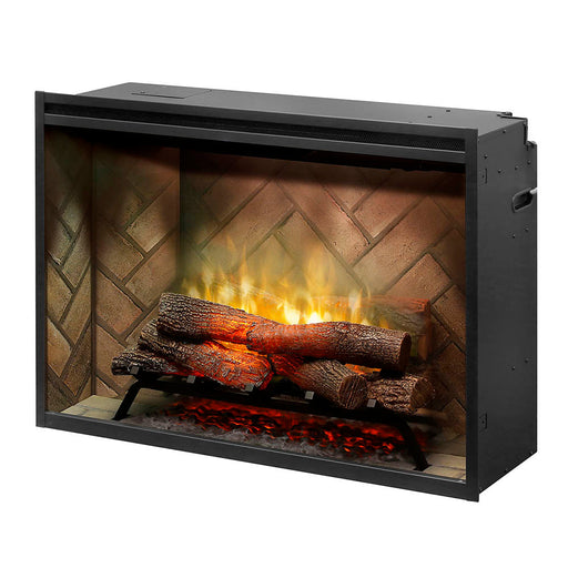 Revillusion® 36-Inch Built-In Electric Fireplace Herringbone with Glass Pane and Plug Kit included | 500002400 - front view