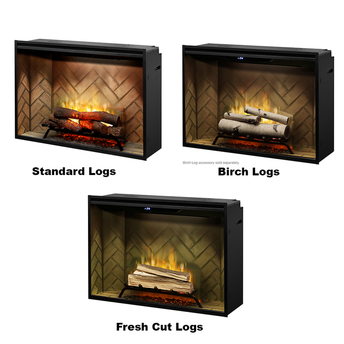Dimplex Revillusion® 42" Built-In Electric Fireplace Herringbone with Glass Pane and Plug Kit included | 500002410 Dimplex