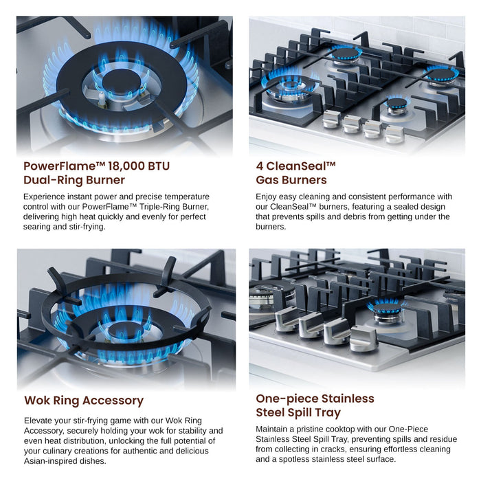 Rangaire 24" Gas Cooktop 4 Burners Stainless Steel RCG241S