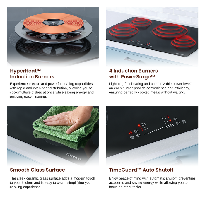 Rangaire 30" Induction Cooktop 4 Burners RCI301S - Detail View