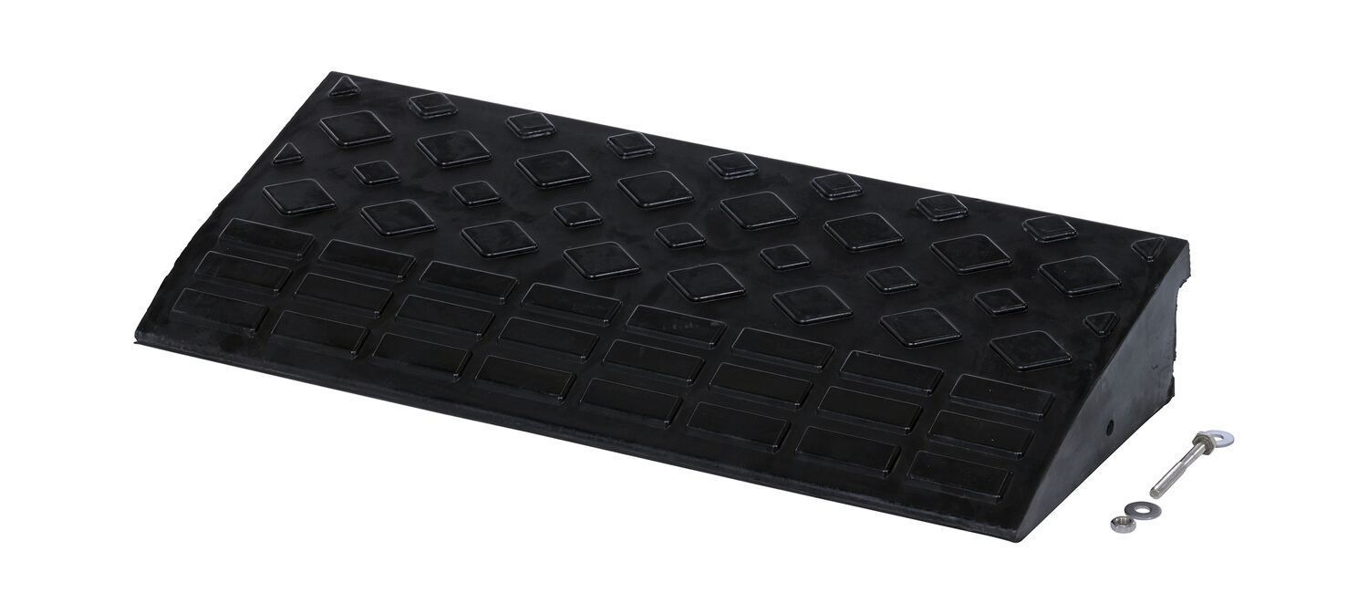 Vestil RCR-23 Heavy Duty Rubber Corner Ramp Rectangular 9-11/16 in. x 23-5/8 in. x 3-5/8 in. 4,000 lb. Capacity Black