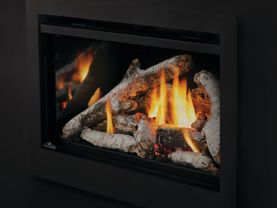 Napoleon Rosedale 3 gas fireplace insert birch log detail