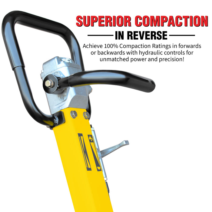 5.5 HP Honda Reverse Plate Compactor 19x14 Plate for Asphalt, Aggregate, Cohesive Soil Compaction - lifestyle in-use