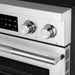 Cosmo 30 in. Stellar Collection 4.6 cu. ft. Electric Range, 4 Burner Ceramic Glass Cooktop, Convection Oven, Stainless Steel control knobs detail